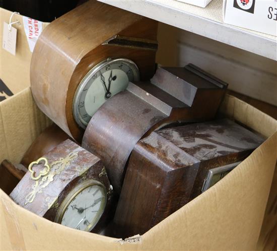 Two boxes of assorted marble clocks